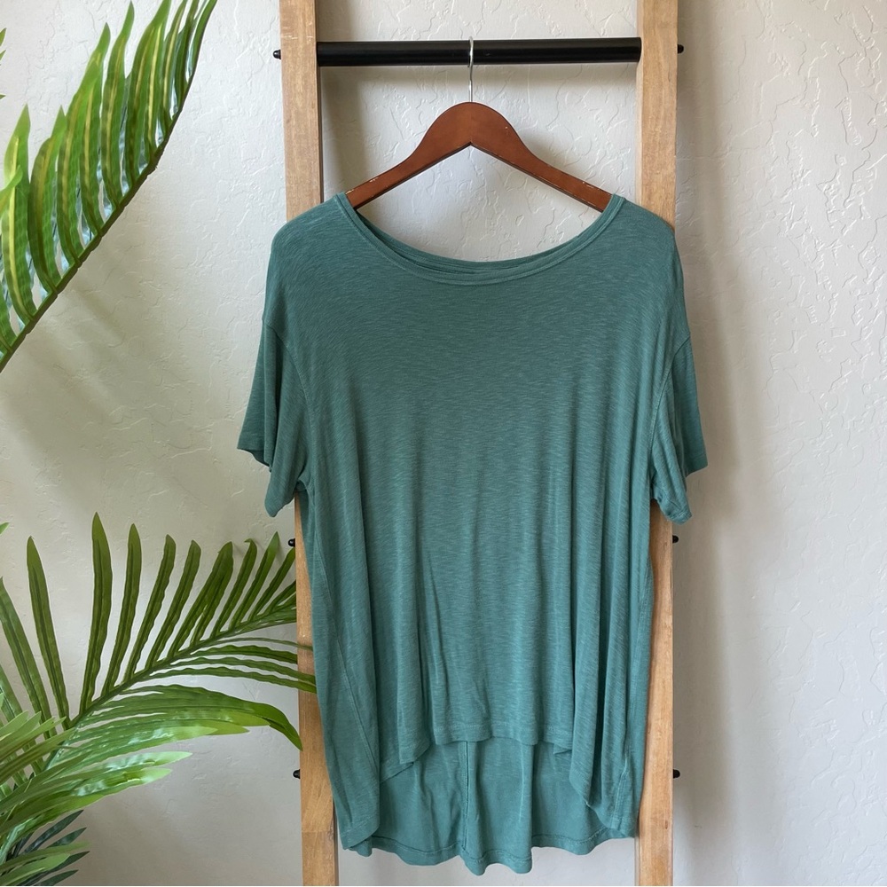 American Eagle Sea Foam Green High-Low Scoop Neck Top